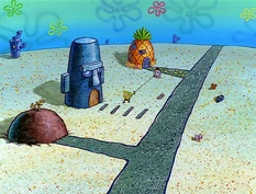 La planta desaparece y Calamardo no se sienta en el umbral.