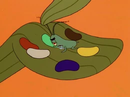 La siguiente escena muestra que hay un gominola verde.