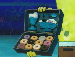 A Bob Esponja le falta el brazo izquierdo.