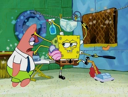 La corbata negra de Bob Esponja.