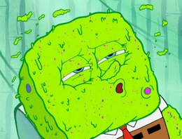 Bob Esponja cubierto de hongos