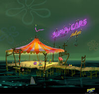 Arte conceptual para un "Carros Chocones" ambientado en Atlantic City.