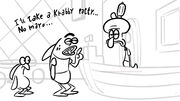 Arte de Leo Laifa, celebrando que ahora eran parte del equipo de Bob Esponja.