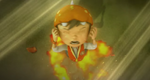 BoBoiBoy is depressed and is about to transform into BoBoiBoy Fire.