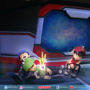 BoBoiBoy Angin, Daun dan Api penat jaga tumbuhan