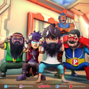 Gopal, Fang, BoBoiBoy dan Papa Zola dihukum oleh Tarung