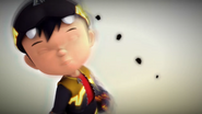 BoBoiBoy Gempa buat gaya mengelak