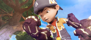 BoBoiBoy Gempa membuka tangannya