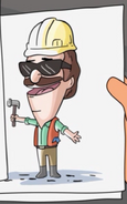 Charac's rendering of the Moody Foodie as a construction worker. ("Moody Foodie")