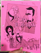 Calvin on the script cover of "Copa-Bob-bana."