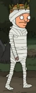 Rudy dressed as a mummy in “Apple Gore-chard! (But Not Gory).”