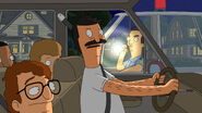 Hefty Jeff cowering from the police. ("My Big Fat Greek Bob")