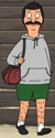 1507 Boogie Days Bob 4.png (354 KB) Bob wearing a gray jacket, green swim shorts, and a red duffel bag. ("Boogie Days")