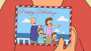 Valerie and her family on a greetings card.