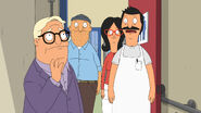 Felix inspecting Bob's Burgers bathroom. ("Ambergris")
