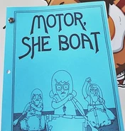 Rena on the script cover of "Motor, She Boat."