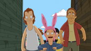 Gene and Louise, Mickey, & The Nose cornering Tina. ("Ambergris")