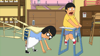 Tina and Gene s6e9 Sacred Couch high chairs