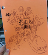 Hugo on the script cover of "Speakeasy Rider."