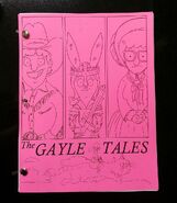 Gayle on the script cover of "The Gayle Tales."