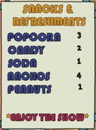 The menu at Cosmic Drive-In's snack bar from Bob's flashbacks in "Saving Favorite Drive-In."