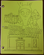 Calvin on the script cover of "The Taking of Funtime One Two Three."