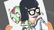 Charac's drawing of Tina Belcher riding a horse with a zombie. ("Moody Foodie")