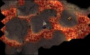 Mt. Glom lava cavern minigame. Random battles change position of the platforms.