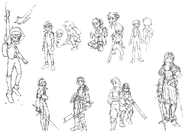 Early Ryu line sketches
