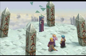 Deis freed, following battle with statues.