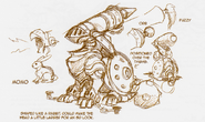 Concept art depicting how Momo's rabbit-based design influenced her Hybrid transformation