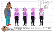 Princess Carolyn gym outfit model sheet