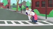 Derek Jeter helping an old lady across the street