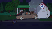 S4E2 Beatrice and Honey crash into a gas station