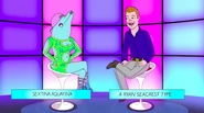Sextina being interviewed by A Ryan Seacrest Type