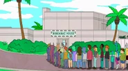 A line of tourists forms outside Boreanaz House