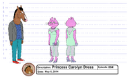 Princess Carolyn dress Zoës and Zeldas model sheet