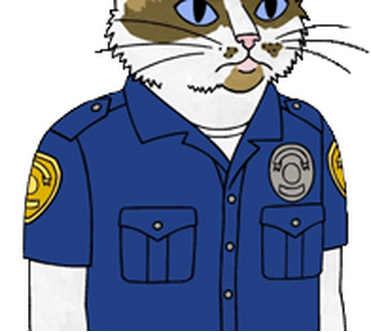 Police Cat Keeps A Close Eye On All The Officers