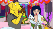 Diane breaks a dish in frustration as she and Mr. Peanutbutter argue