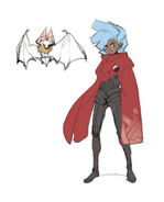 Concept art of Django with a pet white bat