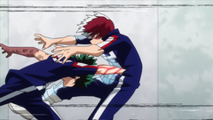 Izuku punches Shoto