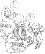 Eijiro and Denki with Mahoro and Katsuma Sketch