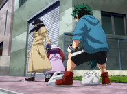 Izuku gets ready to engage in combat with Gentle Criminal