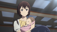 Hinazuki Kayo (Adult), as seen with her child Mirai from Satoru's best friend Hiromi.