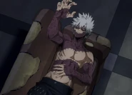 Dabi rests at an abandoned mansion.