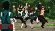 Ochaco, Eijiro, Denki and Sero dancing