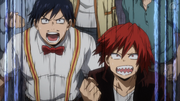 Tenya and Eijiro cheer for All Might.png