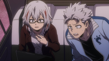 Fuyumi and Natsuo watching their father fight