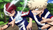 Shoto and Katsuki battle for first place.