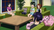 Toru hanging out with her friends the night before the Licensing Exam.